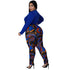 Plus Size Women's Fluoroscopy Patchwork Two Piece Outfits